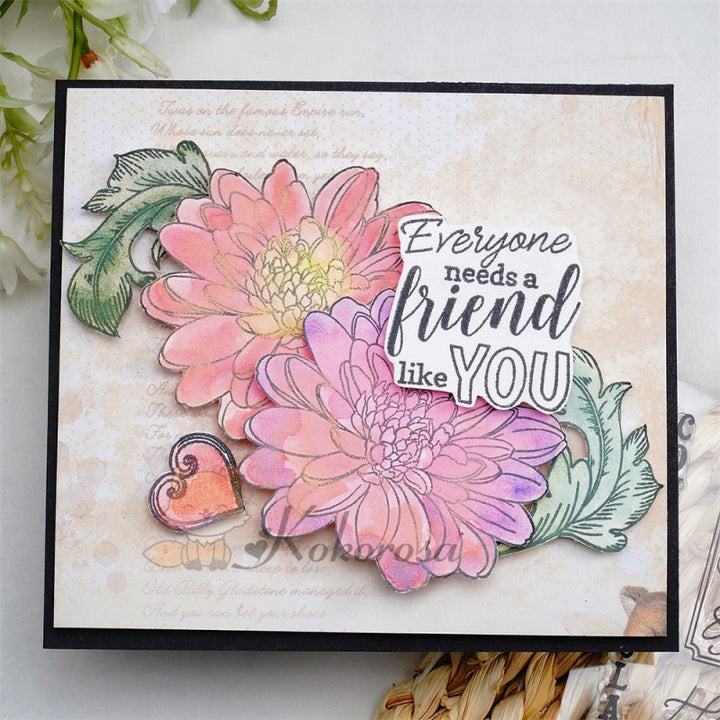 Kokorosa Grateful Words Clear Stamps