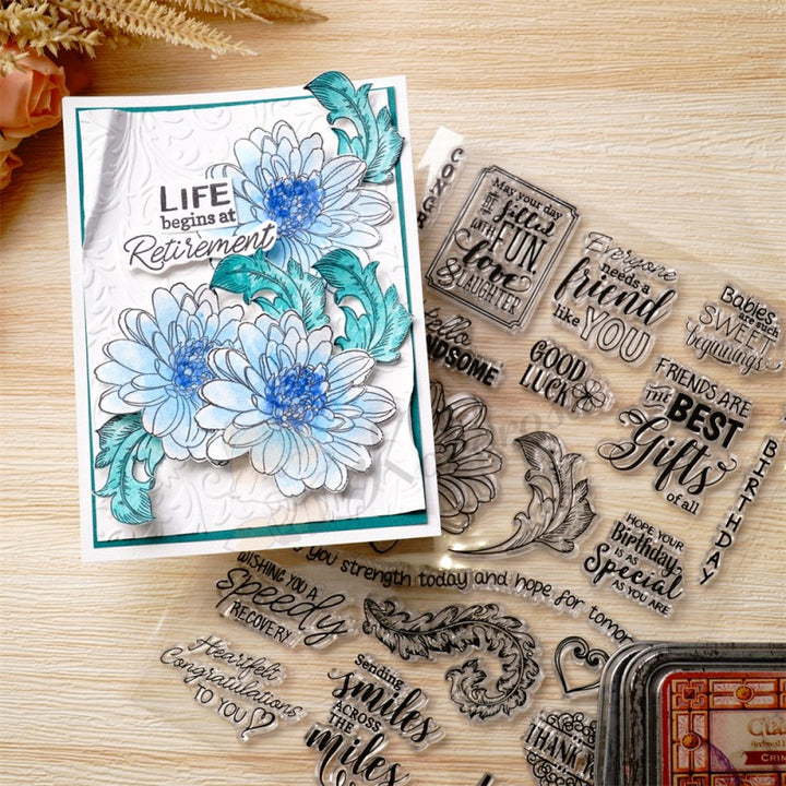 Kokorosa Grateful Words Clear Stamps