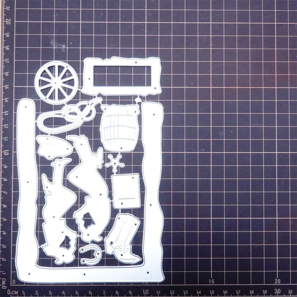 Kokorosa Metal Cutting Dies with 2 Cowboys Theme Background Board