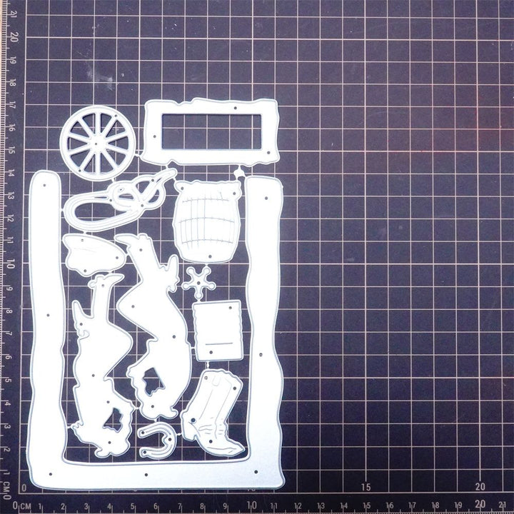 Kokorosa Metal Cutting Dies with 2 Cowboys Theme Background Board