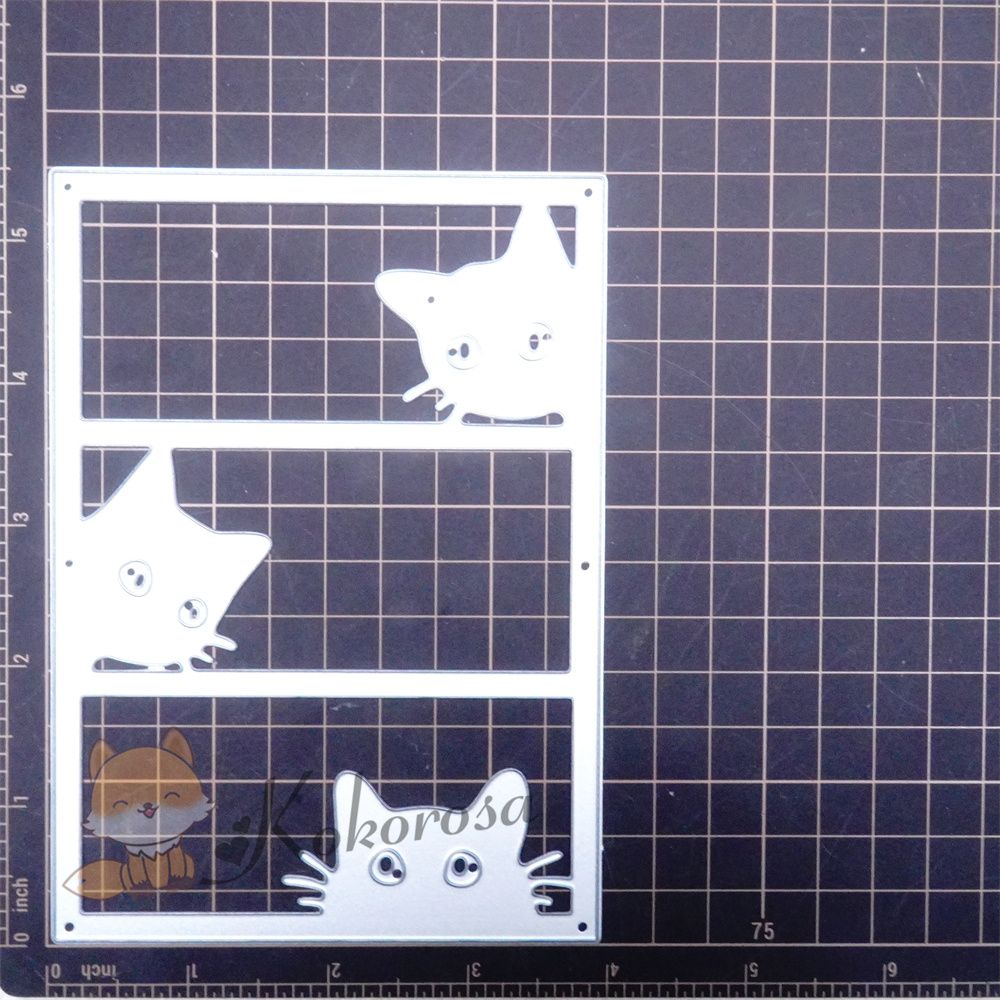 Kokorosa Metal Cutting Dies with 3 Cats Frame Board