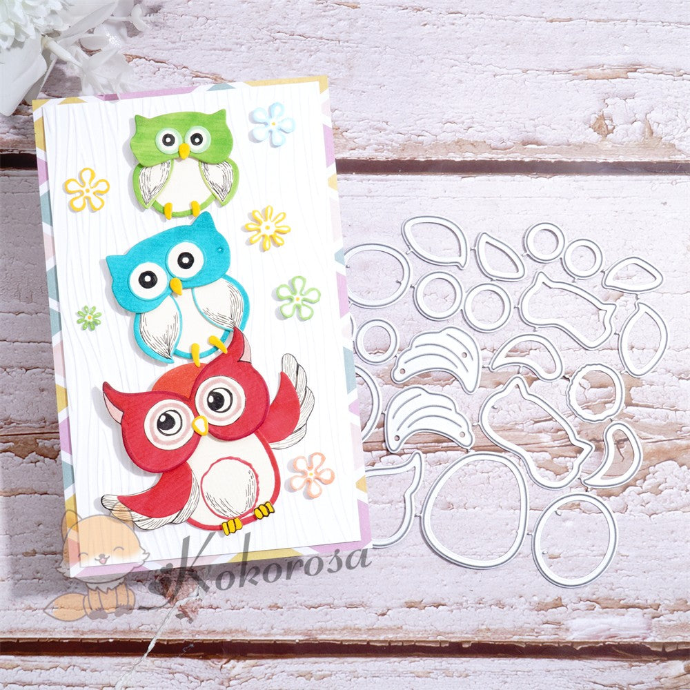 Kokorosa Metal Cutting Dies with 3 Cute Owls