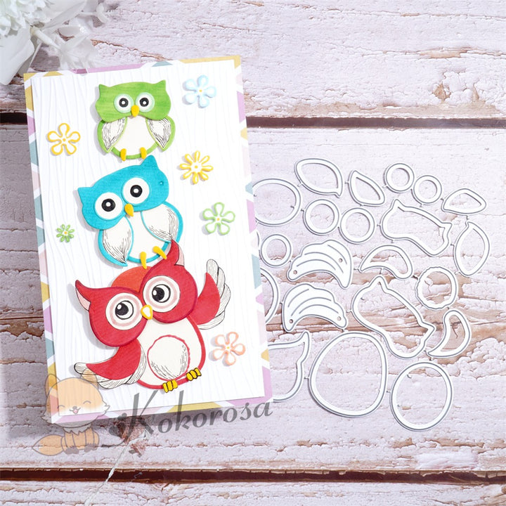 Kokorosa Metal Cutting Dies with 3 Cute Owls