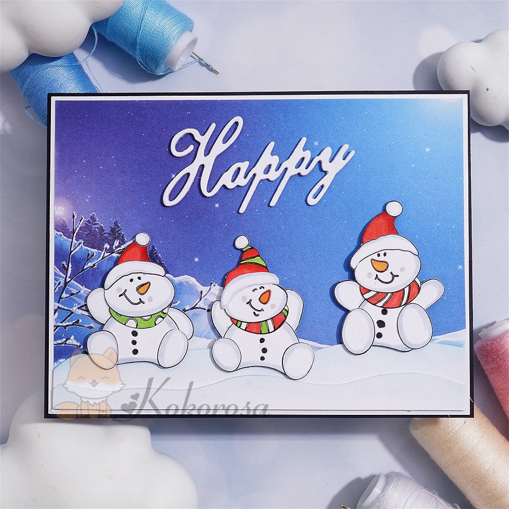 Kokorosa Metal Cutting Dies with 3 Cute Snowman