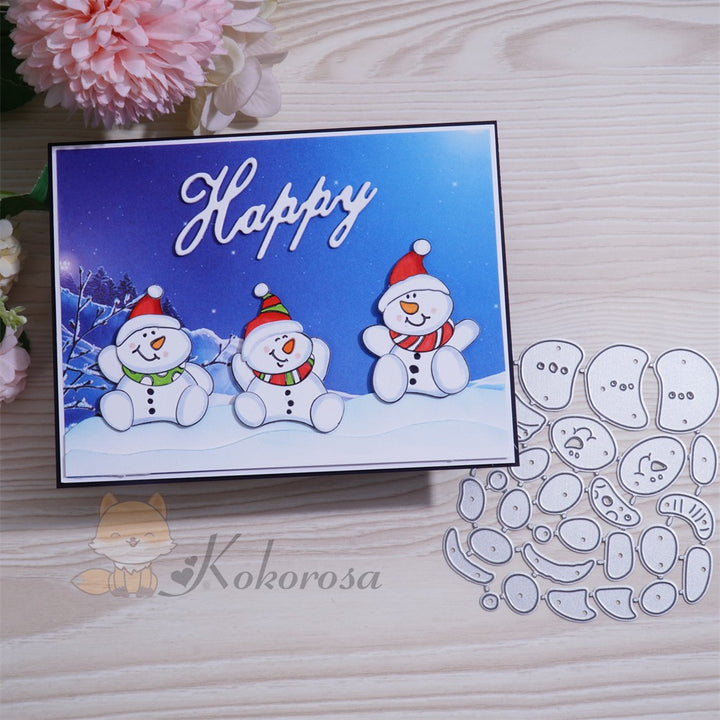 Kokorosa Metal Cutting Dies with 3 Cute Snowman