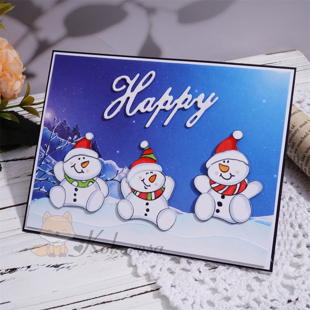 Kokorosa Metal Cutting Dies with 3 Cute Snowman