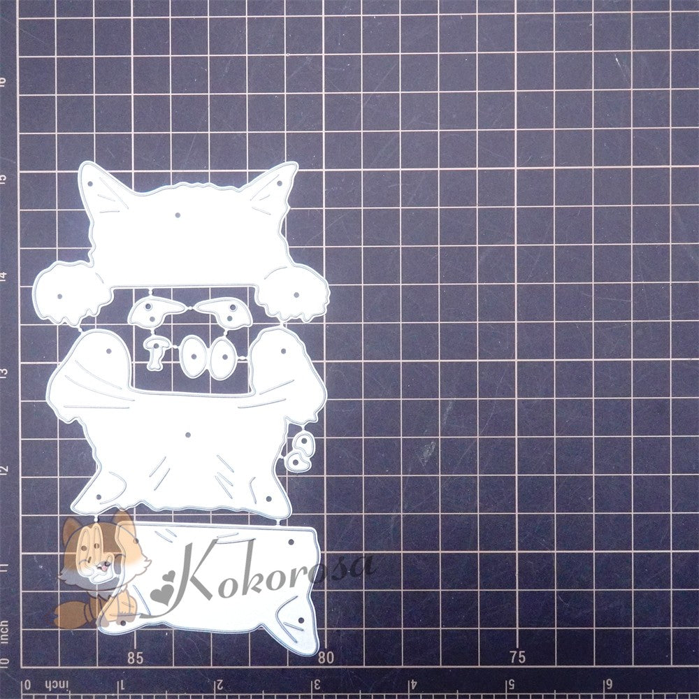 Kokorosa Metal Cutting Dies with 3 Emotional Cats