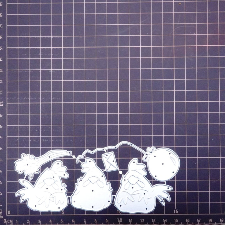 Kokorosa Metal Cutting Dies with 3 Funny Chickens
