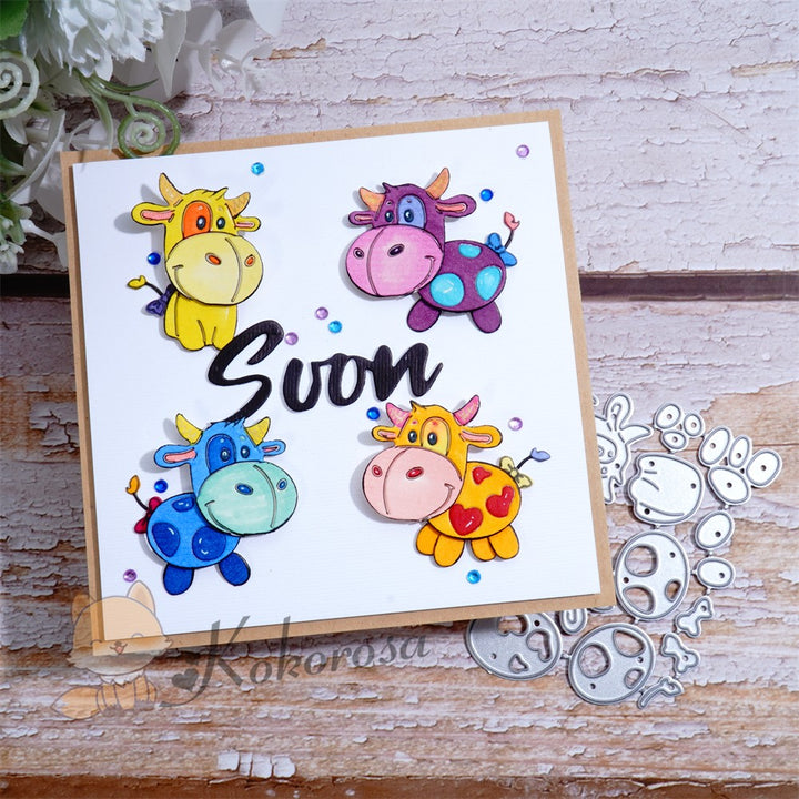 Kokorosa Metal Cutting Dies with 4 Cute Bulls