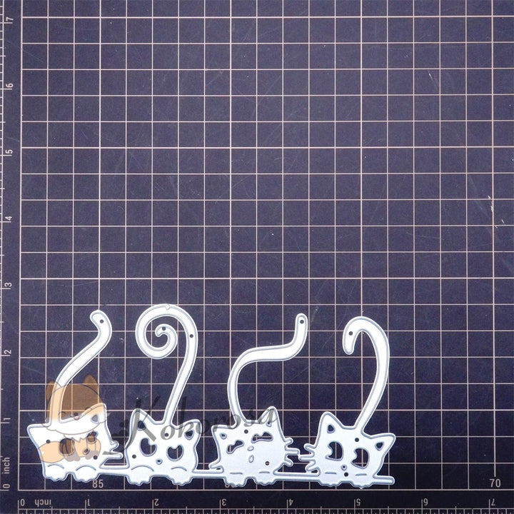 Kokorosa Metal Cutting Dies with 4 Funny Cats