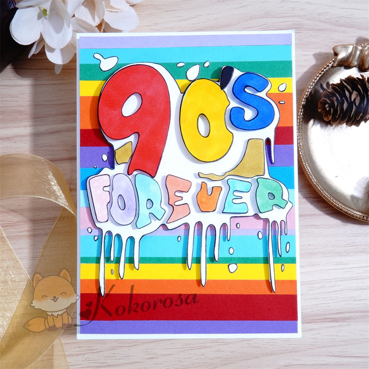 Kokorosa Metal Cutting Dies with "90's FOREVER" Word