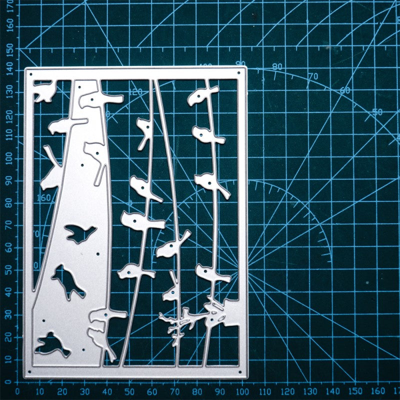Kokorosa Metal Cutting Dies with A Flock Of Birds On Cables Frame Board