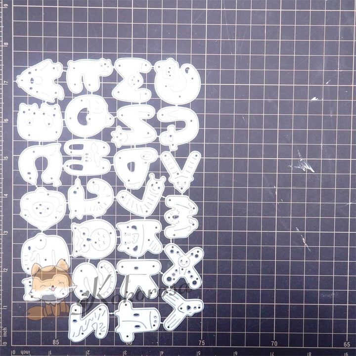 Kokorosa Metal Cutting Dies with Animal Theme 26 Alphabets