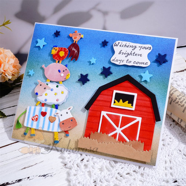 Kokorosa Metal Cutting Dies with Animals & Farm House