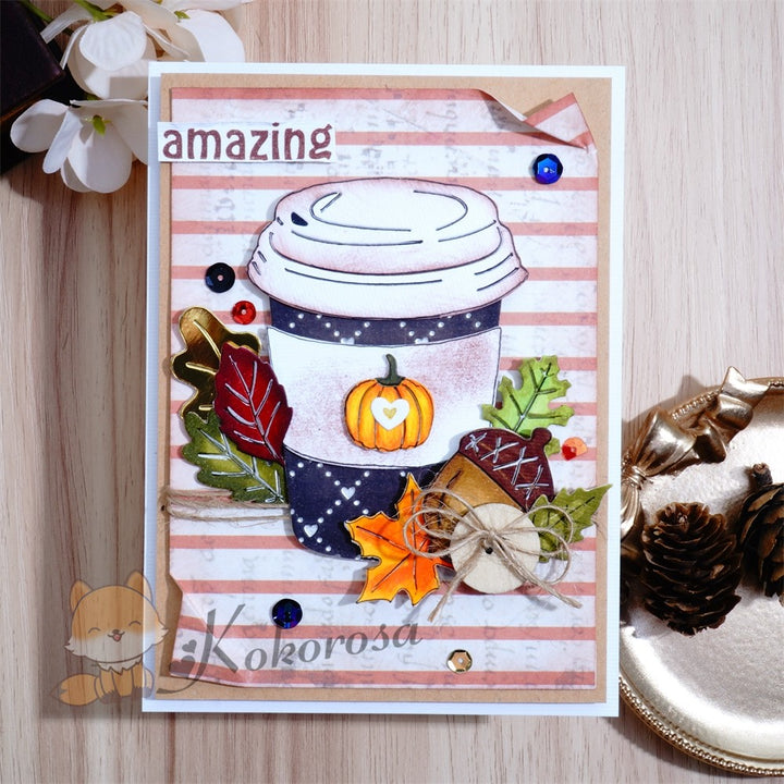 Kokorosa Metal Cutting Dies with Autumn Theme Cup