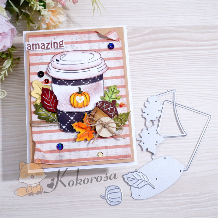 Kokorosa Metal Cutting Dies with Autumn Theme Cup