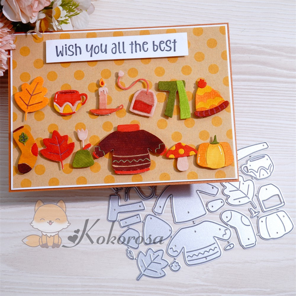 Kokorosa Metal Cutting Dies with Autumn Theme Elements