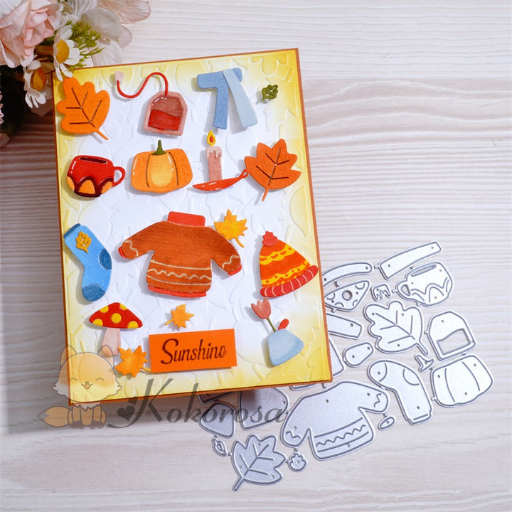 Kokorosa Metal Cutting Dies with Autumn Theme Elements