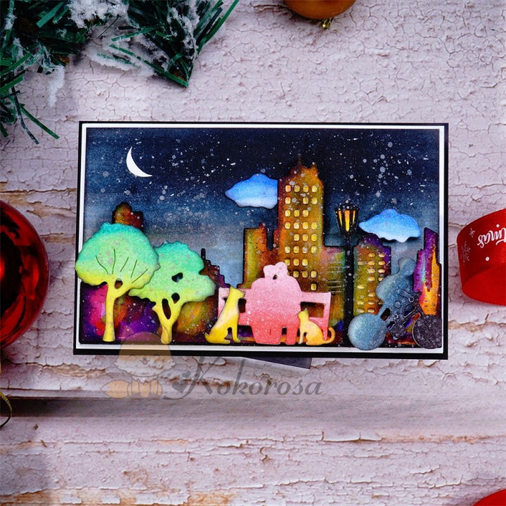 Kokorosa Metal Cutting Dies with Buildings & City Scene