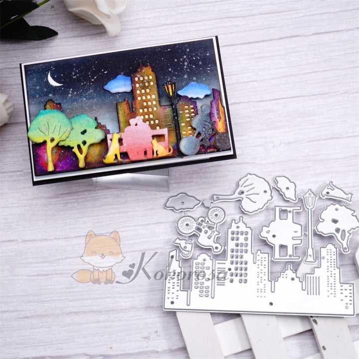 Kokorosa Metal Cutting Dies with Buildings & City Scene