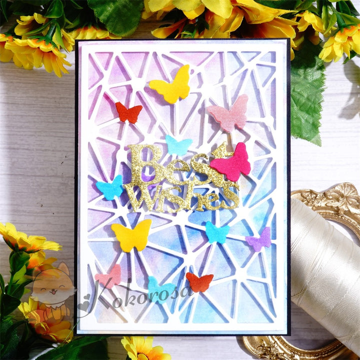 Kokorosa Metal Cutting Dies with Butterfly Connected Background Board