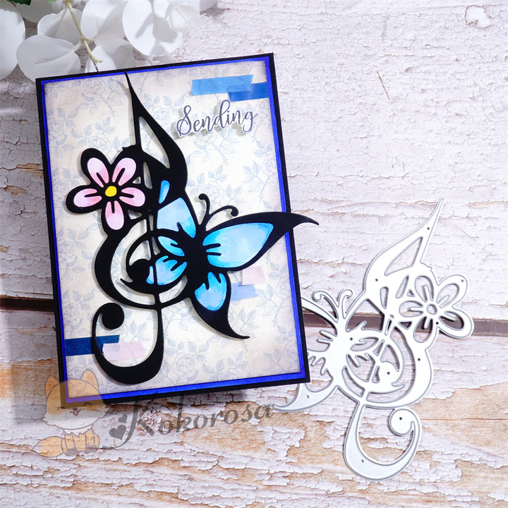 Kokorosa Metal Cutting Dies with Butterfly Music Note