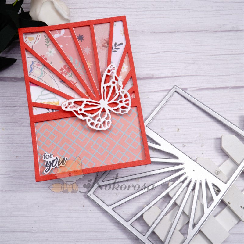 Kokorosa Metal Cutting Dies with Butterfly & Lines Background Board