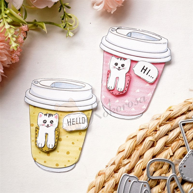 Kokorosa Metal Cutting Dies with Cat Pattern Paper Cup