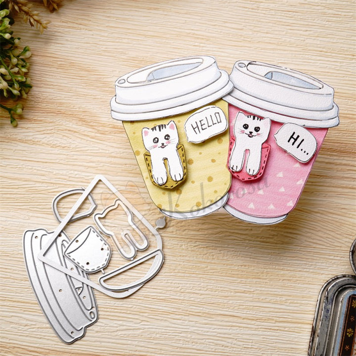 Kokorosa Metal Cutting Dies with Cat Pattern Paper Cup