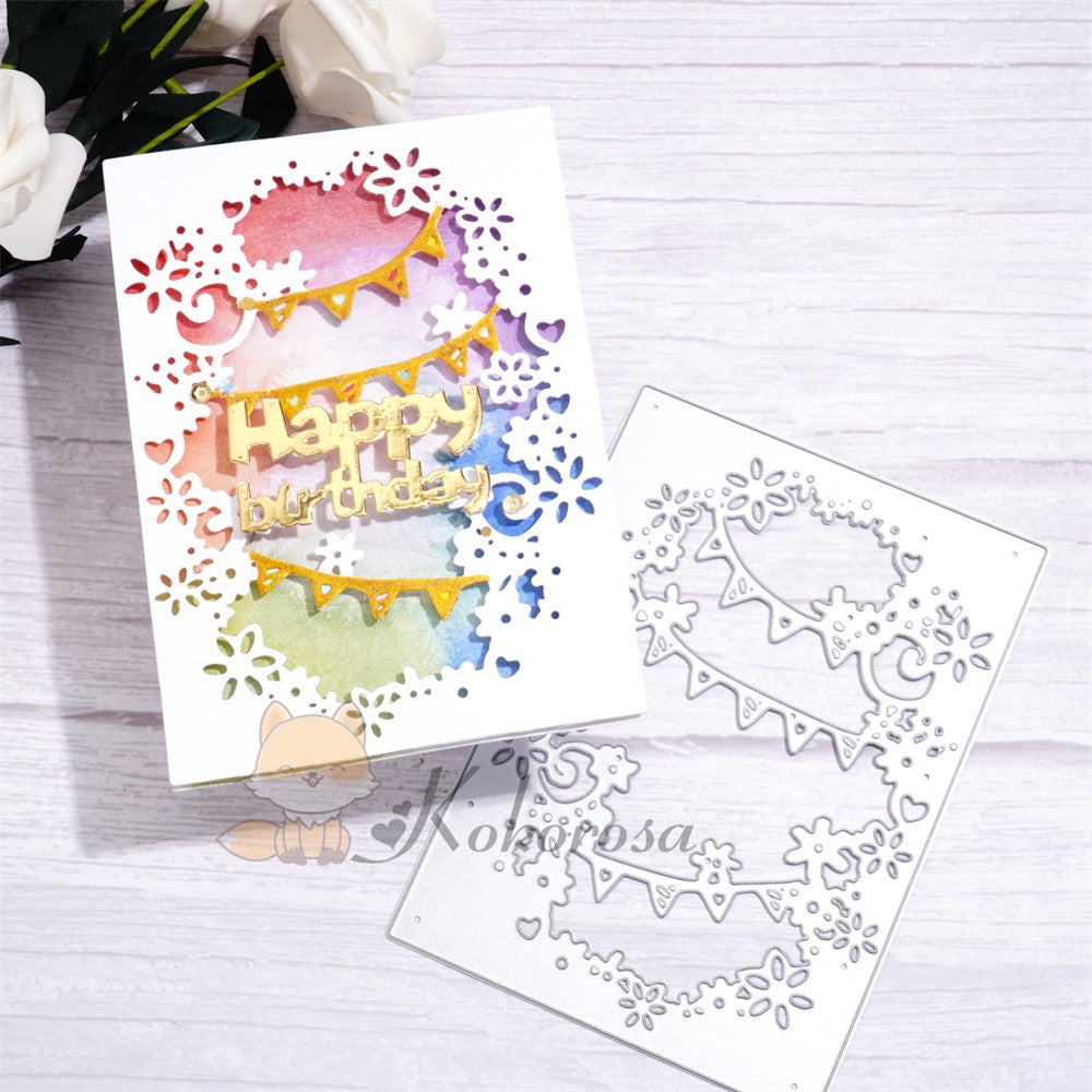 Kokorosa Metal Cutting Dies with Celebration Frame Board