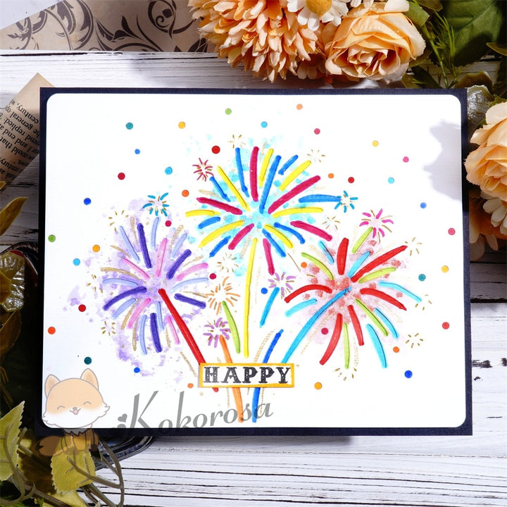 Kokorosa Metal Cutting Dies with Charming Fireworks Background Board