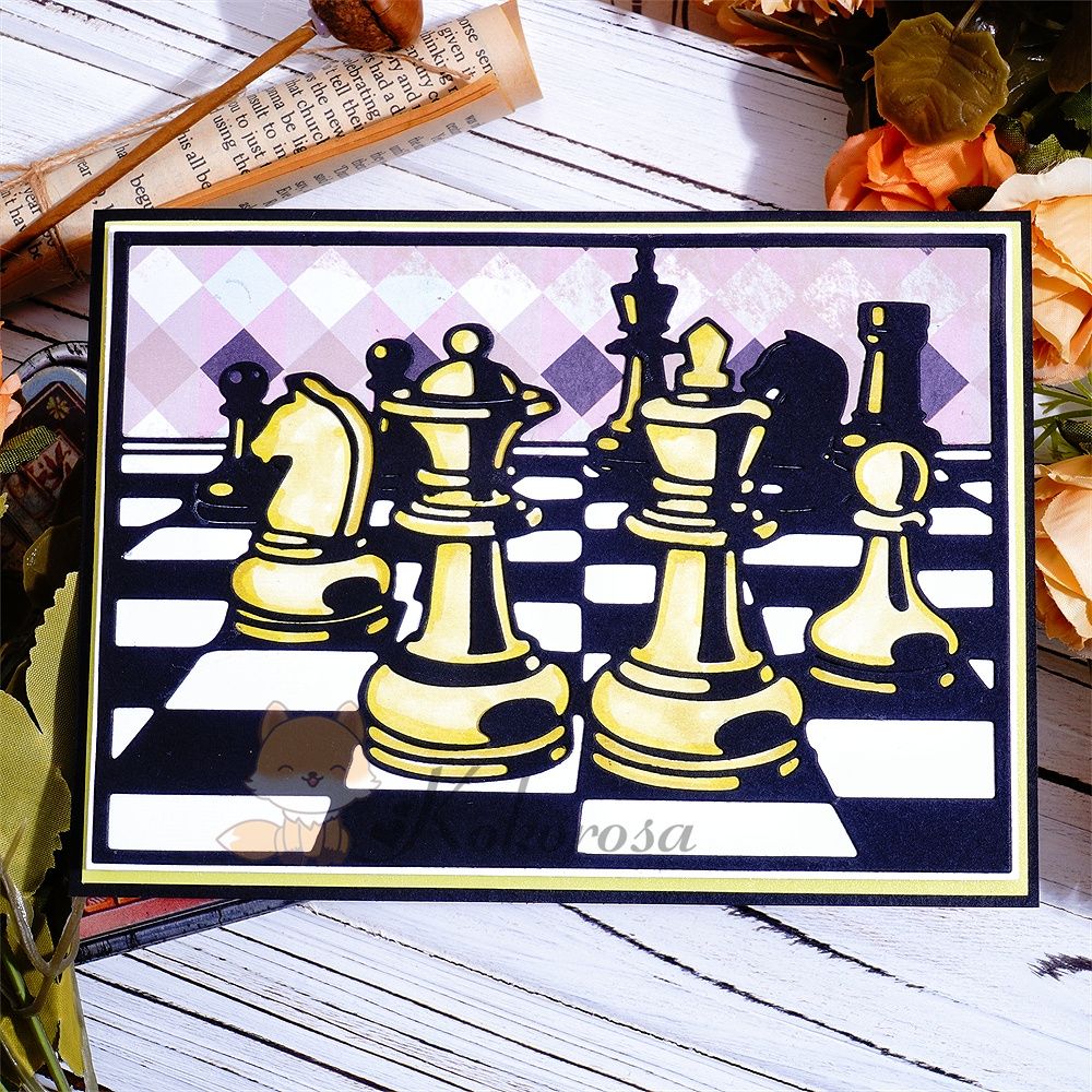 Kokorosa Metal Cutting Dies with Chess Background Board