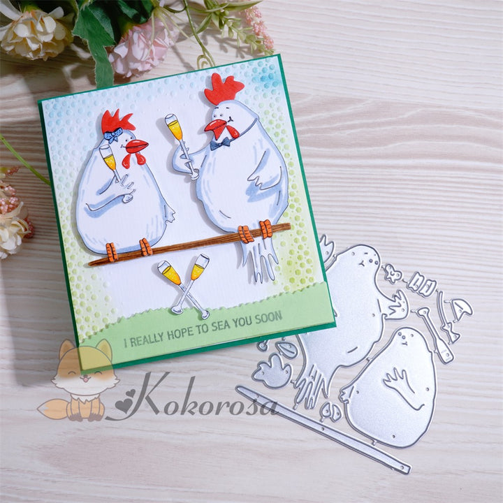 Kokorosa Metal Cutting Dies with Chicken Cheers