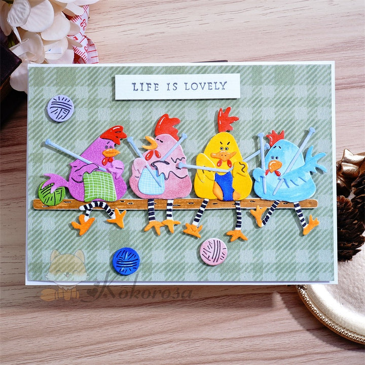 Kokorosa Metal Cutting Dies with Chickens Knitting sweaters