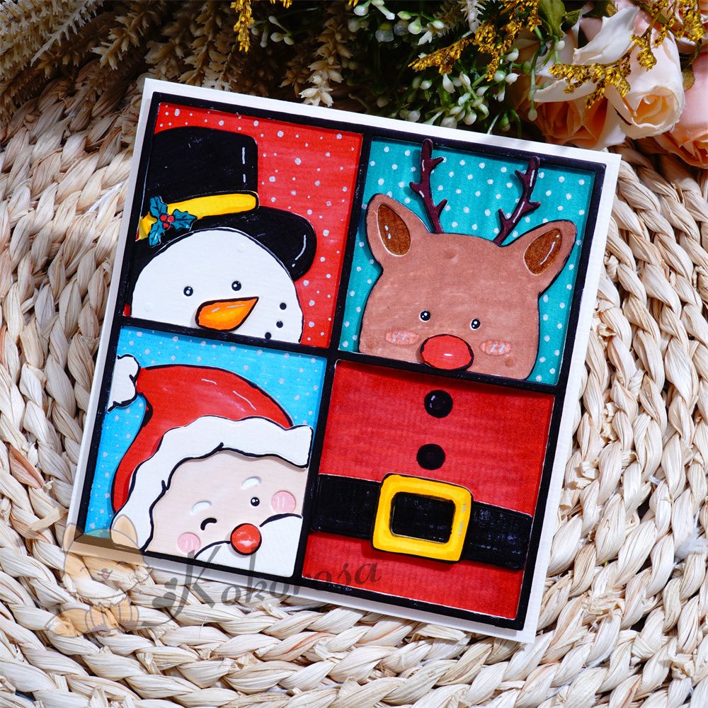 Kokorosa Metal Cutting Dies with Christmas Elements Frame Board