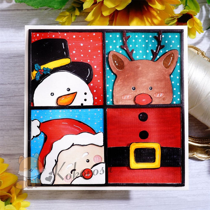 Kokorosa Metal Cutting Dies with Christmas Elements Frame Board