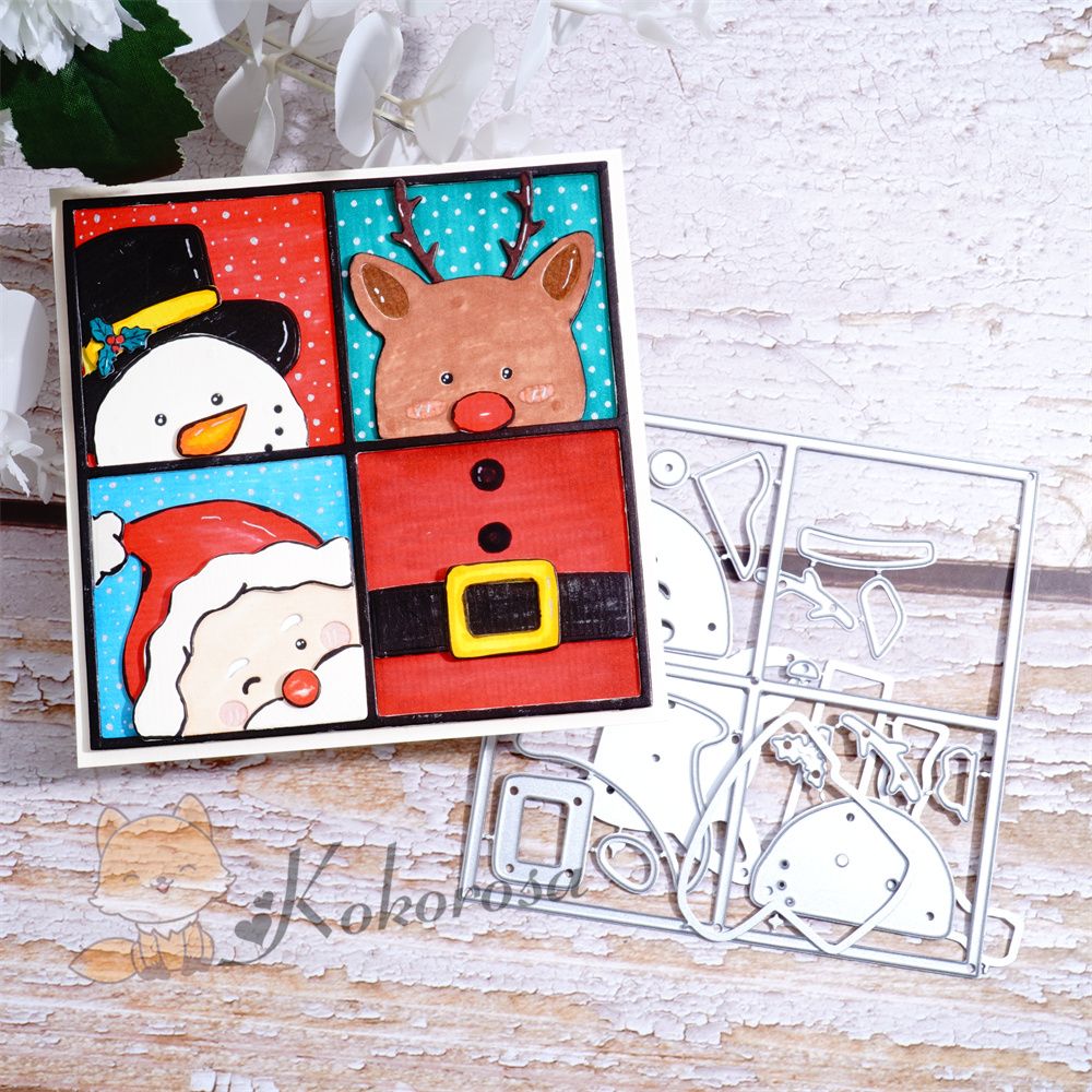 Kokorosa Metal Cutting Dies with Christmas Elements Frame Board