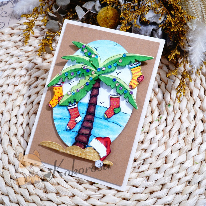 Kokorosa Metal Cutting Dies with Christmas Theme Palm Tree