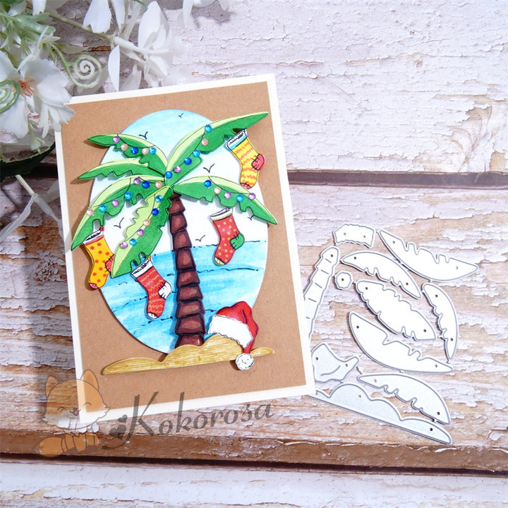 Kokorosa Metal Cutting Dies with Christmas Theme Palm Tree