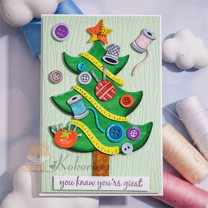 Kokorosa Metal Cutting Dies with Christmas Tree Elements