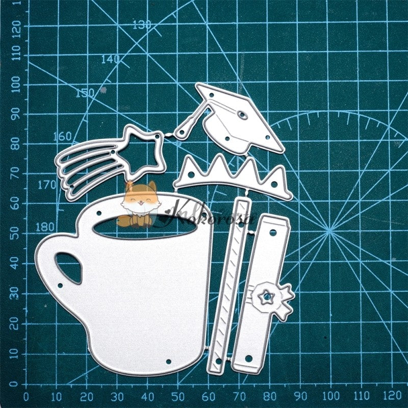 Kokorosa Metal Cutting Dies with Coffee Mug & Stirrer