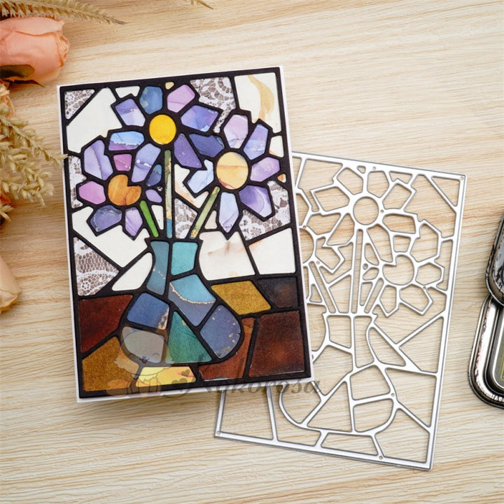 Kokorosa Metal Cutting Dies with Collage Art Flower Frame Board