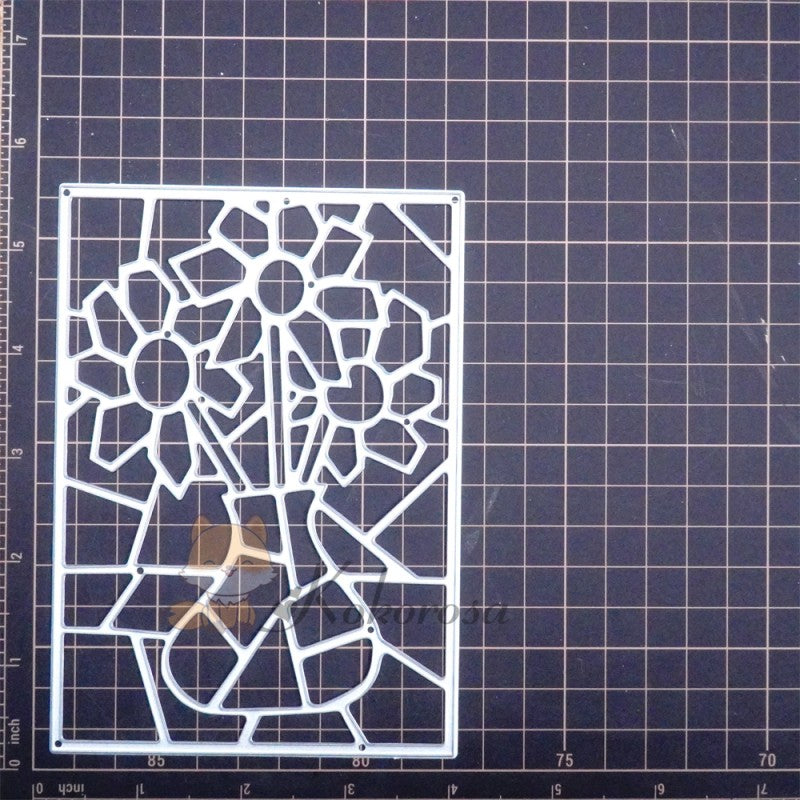 Kokorosa Metal Cutting Dies with Collage Art Flower Frame Board