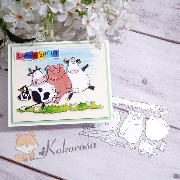 Kokorosa Metal Cutting Dies with Cow, Pig & Sheep