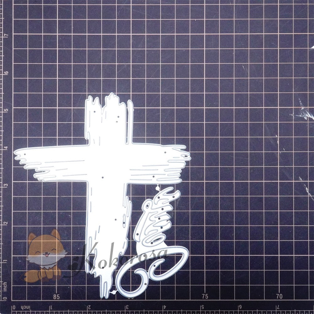 Kokorosa Metal Cutting Dies with Cross & "Jesus" Word