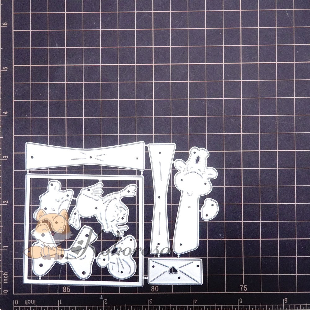 Kokorosa Metal Cutting Dies with Cute Animals Open Gift