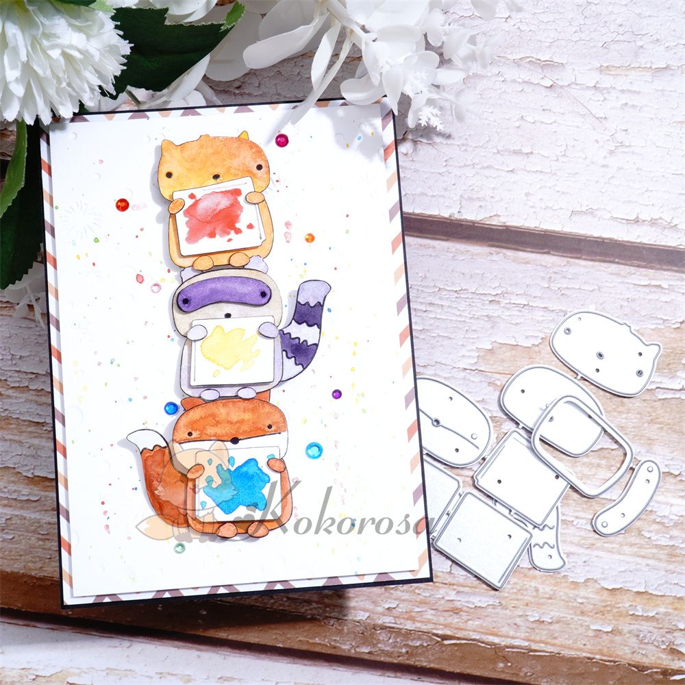 Kokorosa Metal Cutting Dies with 3 Cute Animals