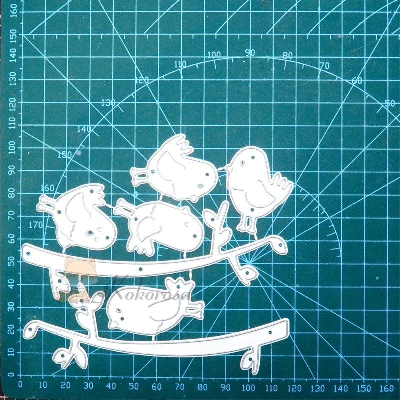 Kokorosa Metal Cutting Dies with Cute Birds on Branch