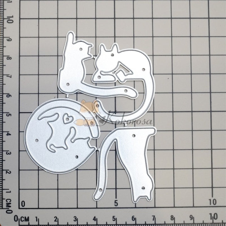 Kokorosa Metal Cutting Dies with Cute Cats with "LOVE" Words
