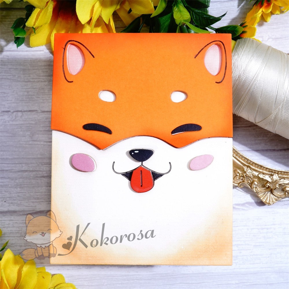 Kokorosa Metal Cutting Dies with Cute Shiba Inu Background Board